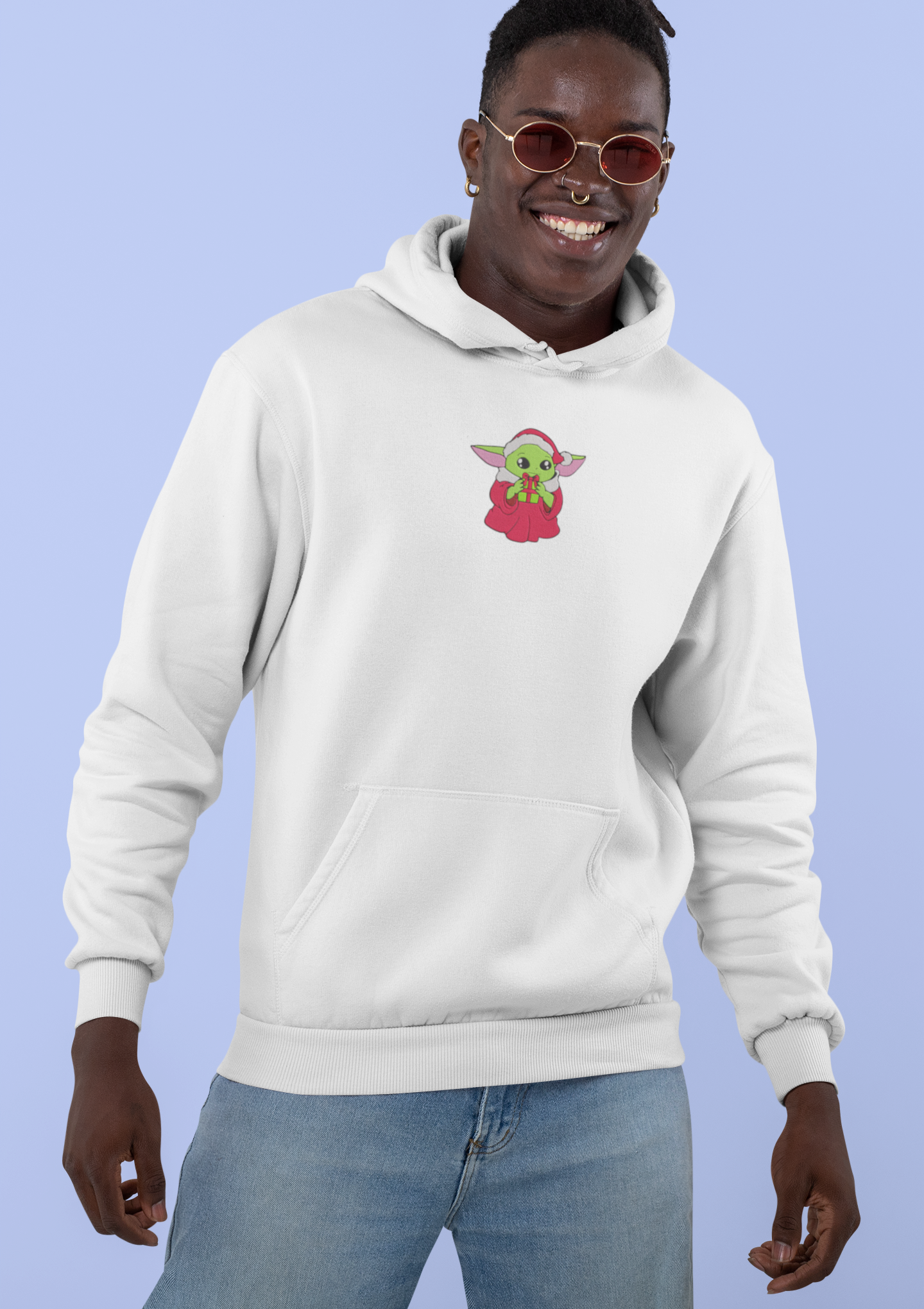 Christmas Yoda Embroidered Hoodie