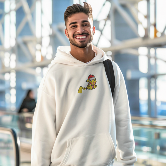 Pikachu Santa Hat Embroidered Hoodie